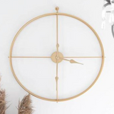 Modern Single Pipe Metal Golden Wall Clock