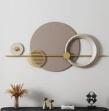 Classic Pastel Color Smooth Circle Geometrical Metal Wall Art