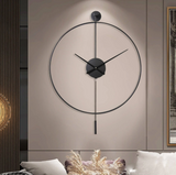 Metal Decorative Black Round Wall Clock For Home Decor Matte