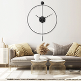 Metal Decorative Black Round Wall Clock For Home Decor Matte