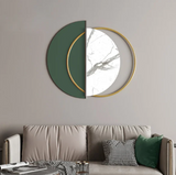 Contrastic Decorative Green And Marble Look Metal Wall Art