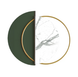 Contrastic Decorative Green And Marble Look Metal Wall Art