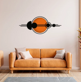 Aesthetic Metal Orange Black Decorative Iron Wall Art For Home Decor