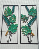 Amazon Wildlife Decorative Leaf Iron Frame Metal Wall Art