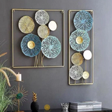 Flower Metal Etching Cutted Decorative Set of 2 Pcs Wall Art