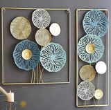 Flower Metal Etching Cutted Decorative Set of 2 Pcs Wall Art