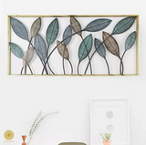 Smooth Delicate leaf Double Framed Iron Wall Art