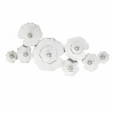 Floral Curvey Decorative Iron Wall Art in White Finish For Home Decor