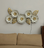 Glossy White Finished Decorative Iron Metal Wall Art