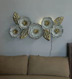 Glossy White Finished Decorative Iron Metal Wall Art