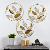 Jordanish Leaf Circle Decorative Iron Handcrafted Decor Wall Art set of 3 pcs