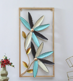 Oceanic Blue Finished Metal Floral Wall Art