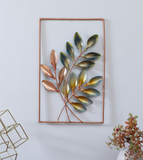 Leaf Natural Decorative Frame Metal Wall Art for Home Decor