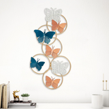 Lustrous Butterflies Family Decorative Multi Color Metal Wall Art For Home Decor