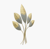 Opulent Decorative Leaf's Golden Hammered Metal Wall Art