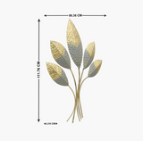 Opulent Decorative Leaf's Golden Hammered Metal Wall Art