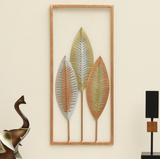 Flashing Life of Three Leafs Metal Frame Wall Art For Bedroom/Restaurant/Cafe/Hotel