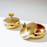 Metal Decorative Jar Gold Plated Dry Fruits Jars set of 2 pcs