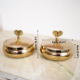 Metal Decorative Jar Gold Plated Dry Fruits Jars set of 2 pcs