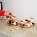 Metal Decorative Jar Gold Plated Dry Fruits Jars set of 2 pcs