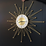 Metal Star Decorative Golden Wall Clock For Home Decor