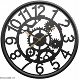 Metal Matte Black Finished Iron Numerical Wall Clock