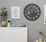 Metal Matte Black Finished Iron Numerical Wall Clock