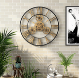 Antique Roman Numbers Golden Modern Wall Clock