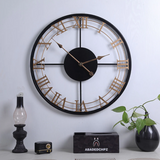 3D Metal Black/Golden Modern Roman Number Wall Clock