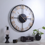 3D Metal Black/Golden Modern Roman Number Wall Clock