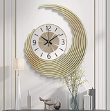 European Crescent Metal Decorative Wall Clock