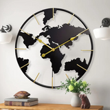 World Map Decorative Metal Wall Clock