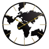 World Map Decorative Metal Wall Clock