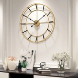 Classic Metal Double Frame Black/Golden Wall Clock