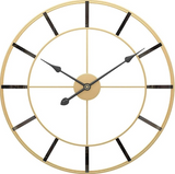 Classic Metal Double Frame Black/Golden Wall Clock