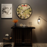 Luxury Funky World Map Decorative Iron Wall Clock