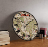 Luxury Funky World Map Decorative Iron Wall Clock