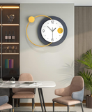 Metal Decorative Geometric Round Shape Wall Clock - 26 Inch