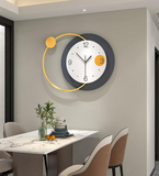 Metal Decorative Geometric Round Shape Wall Clock - 26 Inch