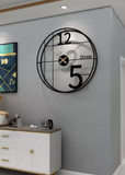 Black Double Pipe Iron Matte Wall Clock