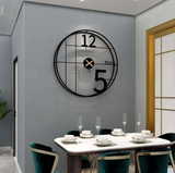 Black Double Pipe Iron Matte Wall Clock