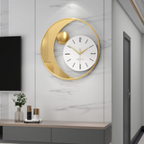 Golden Cresent Moon Decorative Iron Wall Clock