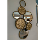 Metal Antique Design Metal Abstract With Mirror Wall Art