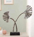 Silver Aluminum Lilly Flower Decor For Metal & Black Marble