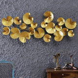 Gold Flower 3D Luxury Hanging Frame Display Iron Interior Wall Home Decor Art Metal