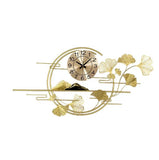 Floral Modern Golden Decorative Wall Clock For Home