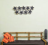 Modern Decorative Multi Color 9 Flower Design Metal Wall Hanging Decor
