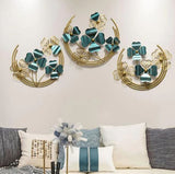 3 Piece Decor Home Metal Flower Wall Art Decor Large Indoor Wall Hanging Sculptures, Natural Art Home Decoration for Home