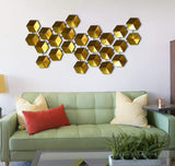 Ak Brass Golden Hexagon Geometric Design Metal Wall Art For Decoration Of Home