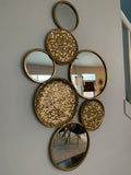 Metal Antique Design Metal Abstract With Mirror Wall Art